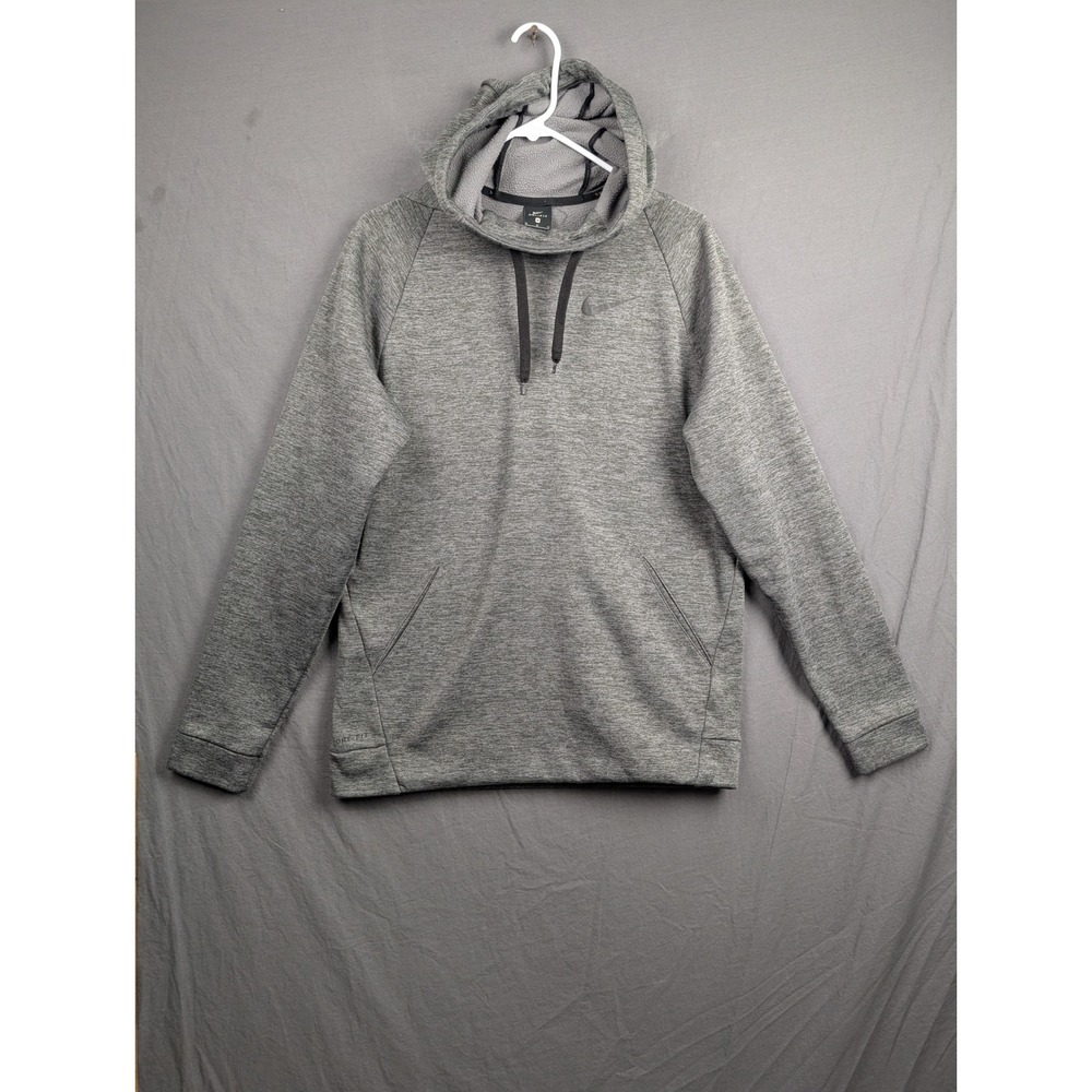 Nike Mens Dri-FIT Fleece Training Hoodie Dark Grey Heather Size M